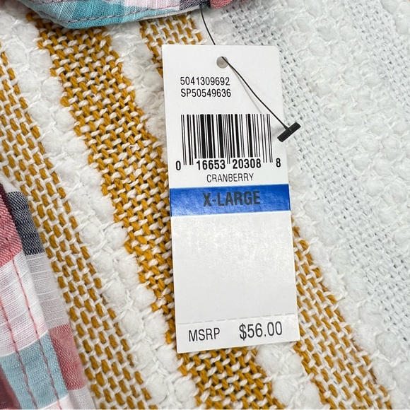 Van Heusen Classic Fit Short Sleeve Button Up Red Plaid/Checkered Men's Size XL - Picture 10 of 16